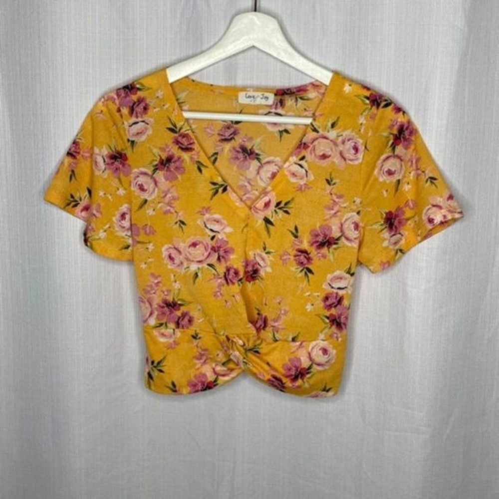 Love + Joy Marigold‎ Floral Crop Top